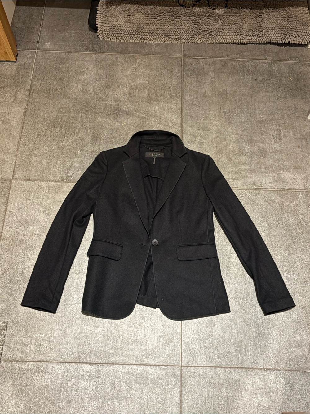 Rag and Bone One-Button Black Blazer
